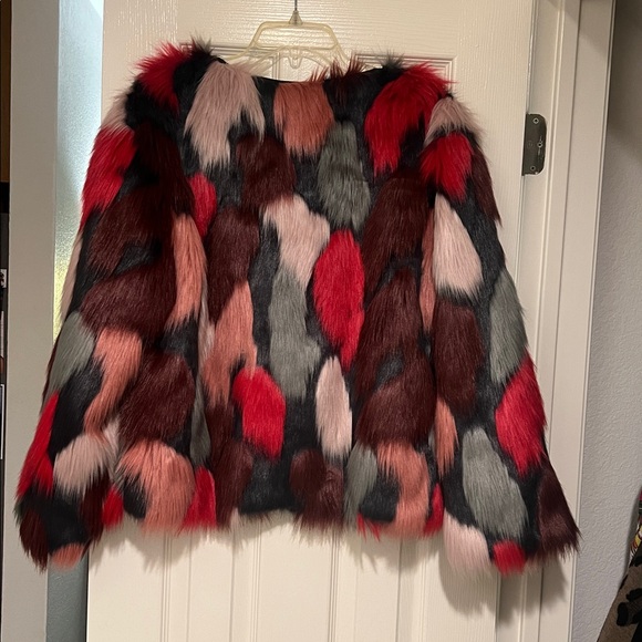 Colorful Faux Fur Jacket - Picture 4 of 5